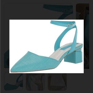 Franco Sarto Turquoise Ankle Strap Heels